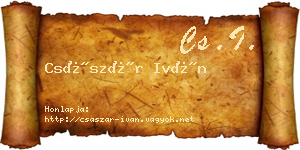 Császár Iván névjegykártya