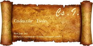 Császár Iván névjegykártya