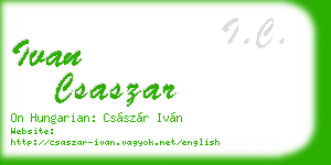 ivan csaszar business card